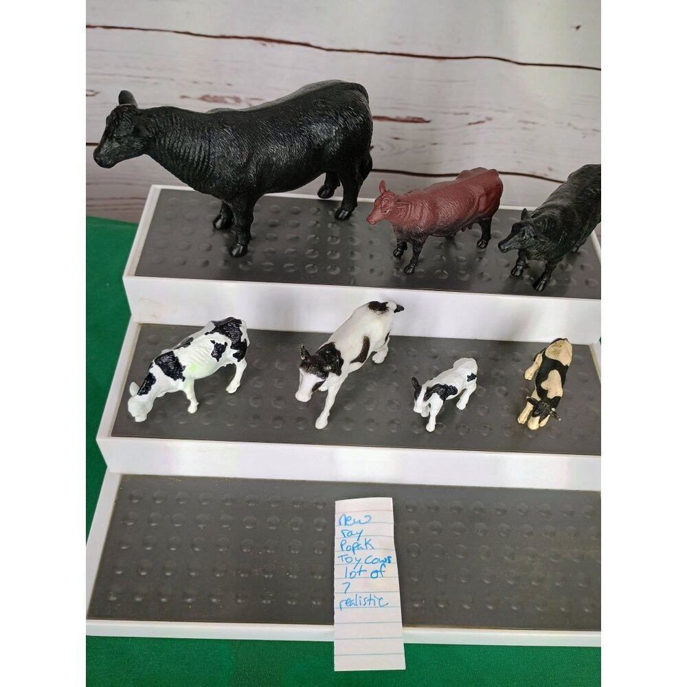 Popak New Ray Toy Lot of 7 Cows, Dairy,‎ Black Angus